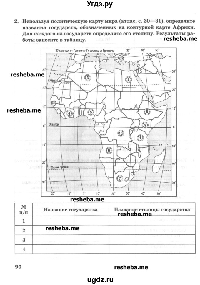 ГДЗ (Учебник) по географии 5 класс (тетрадь-практикум) Молодцов Д.В. / страница номер / 90