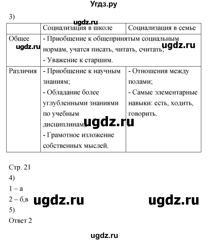 ГДЗ (Решебник) по обществознанию 6 класс (рабочая тетрадь) Королькова Е.С. / параграф номер / 7(продолжение 2)