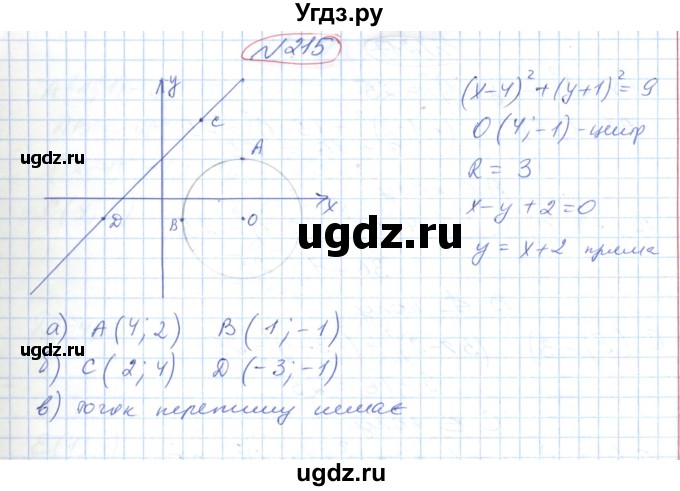ГДЗ (Решебник №1) по геометрии 9 класс Ершова A.П. / завдання номер / 215