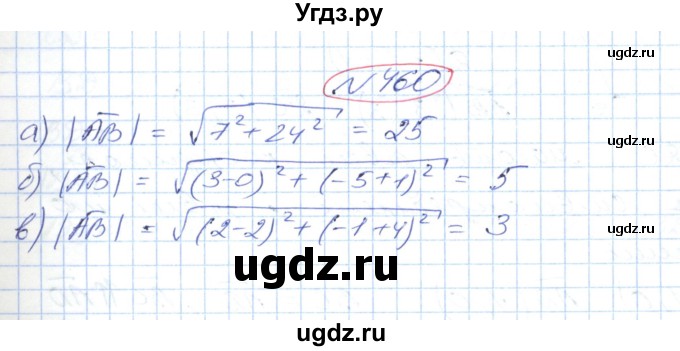 ГДЗ (Решебник №1) по геометрии 9 класс Ершова A.П. / завдання номер / 460