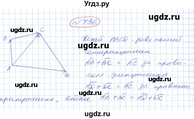 ГДЗ (Решебник №1) по геометрии 9 класс Ершова A.П. / завдання номер / 496