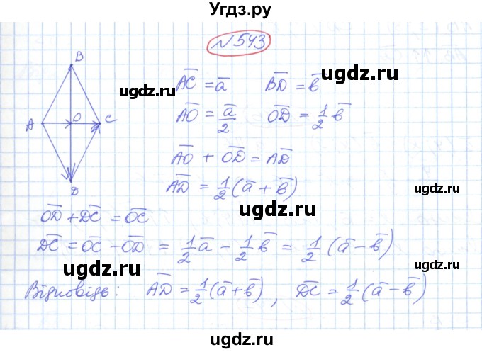 ГДЗ (Решебник №1) по геометрии 9 класс Ершова A.П. / завдання номер / 543