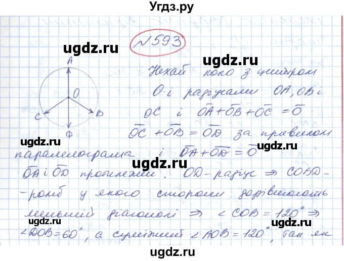 ГДЗ (Решебник №1) по геометрии 9 класс Ершова A.П. / завдання номер / 593