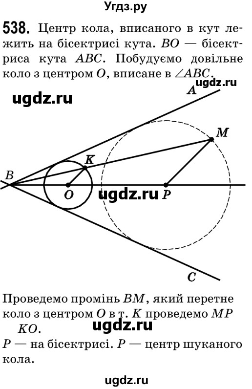 ГДЗ (Решебник №2) по геометрии 9 класс Ершова A.П. / завдання номер / 538