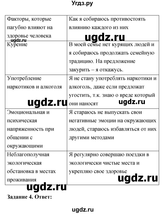 ГДЗ (Решебник) по обж 8 класс (рабочая тетрадь) Смирнов А.Т. / глава 8 (параграф) номер / 8.4(продолжение 3)