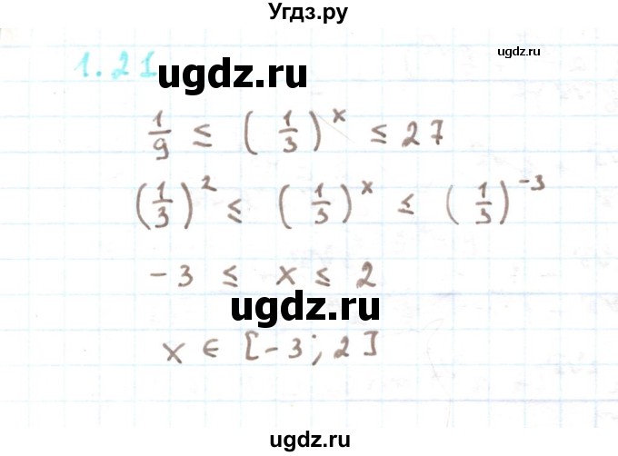 ГДЗ (Решебник) по алгебре 11 класс Мерзляк А.Г. / параграф 1 / 1.21