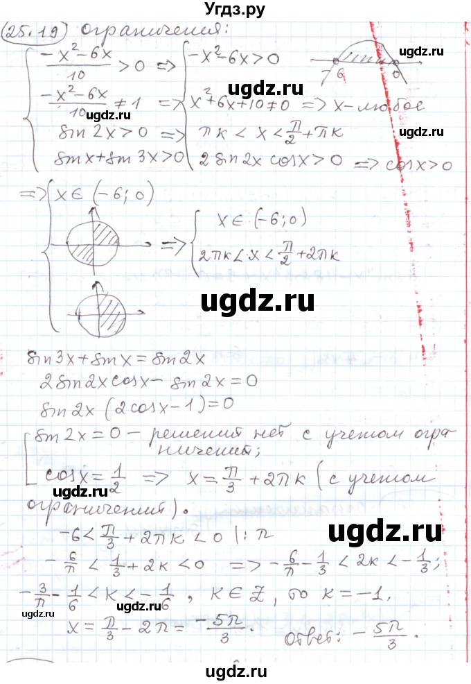 ГДЗ (Решебник) по алгебре 11 класс Мерзляк А.Г. / параграф 25 / 25.19