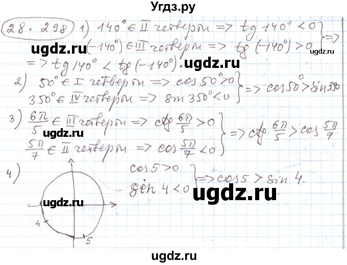 ГДЗ (Решебник) по алгебре 11 класс Мерзляк А.Г. / параграф 28 / 28.298