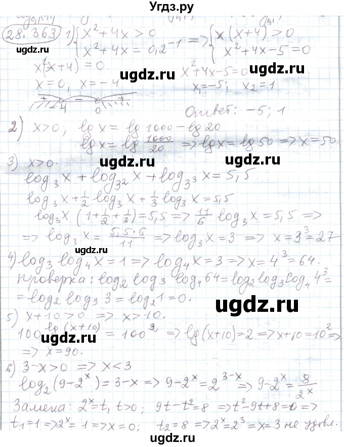 ГДЗ (Решебник) по алгебре 11 класс Мерзляк А.Г. / параграф 28 / 28.363