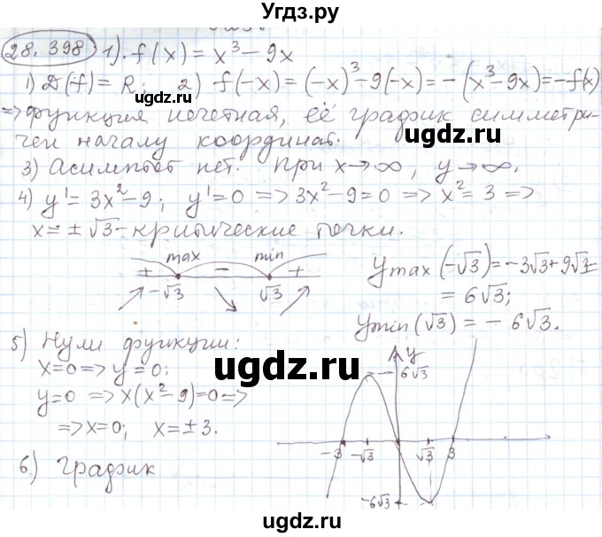 ГДЗ (Решебник) по алгебре 11 класс Мерзляк А.Г. / параграф 28 / 28.398
