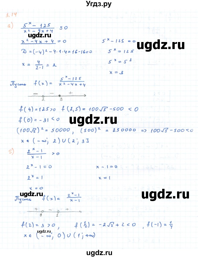 ГДЗ (Решебник) по алгебре 11 класс Мерзляк А.Г. / параграф 3 / 3.14
