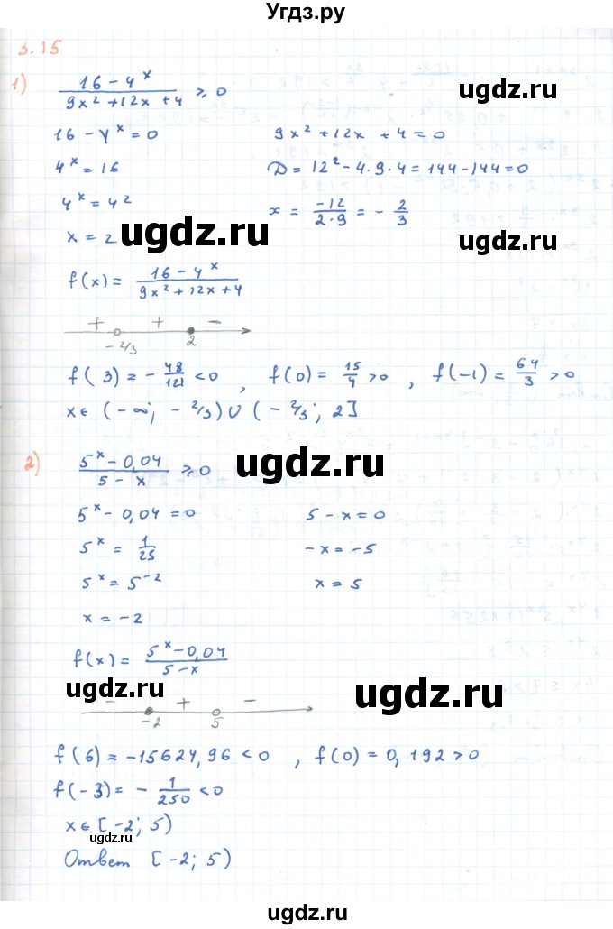 ГДЗ (Решебник) по алгебре 11 класс Мерзляк А.Г. / параграф 3 / 3.15