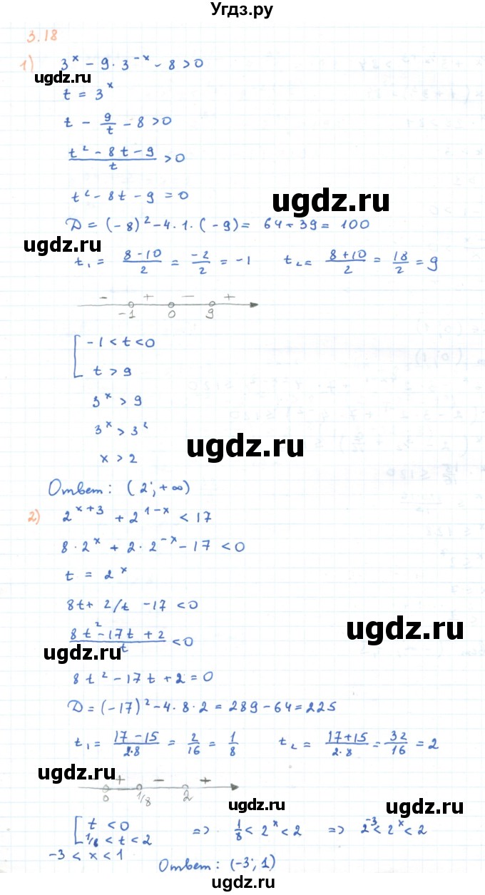 ГДЗ (Решебник) по алгебре 11 класс Мерзляк А.Г. / параграф 3 / 3.18