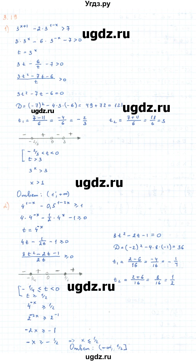 ГДЗ (Решебник) по алгебре 11 класс Мерзляк А.Г. / параграф 3 / 3.19