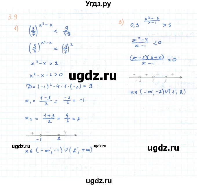 ГДЗ (Решебник) по алгебре 11 класс Мерзляк А.Г. / параграф 3 / 3.9