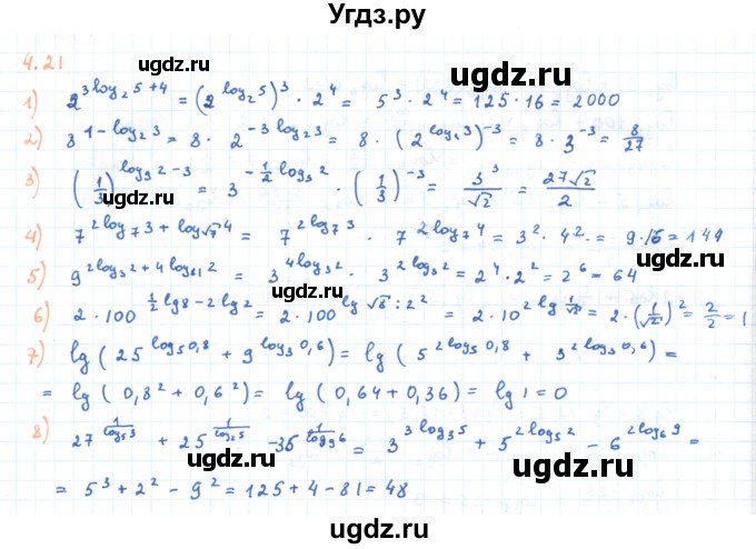 ГДЗ (Решебник) по алгебре 11 класс Мерзляк А.Г. / параграф 4 / 4.21