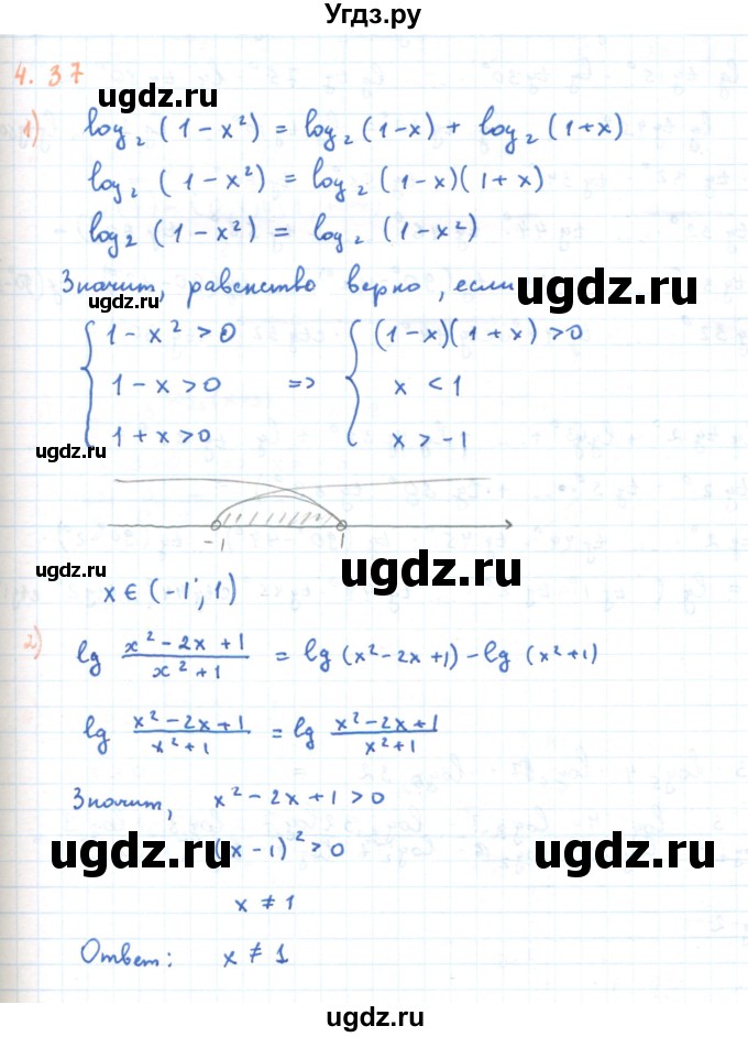 ГДЗ (Решебник) по алгебре 11 класс Мерзляк А.Г. / параграф 4 / 4.37