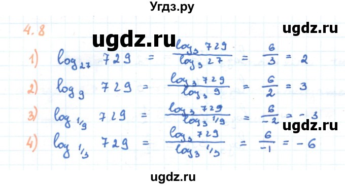 ГДЗ (Решебник) по алгебре 11 класс Мерзляк А.Г. / параграф 4 / 4.8