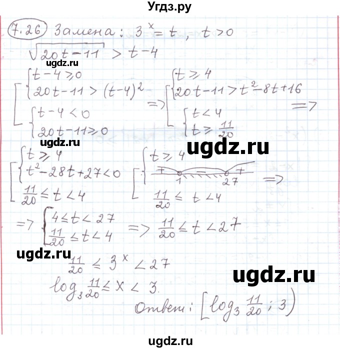 ГДЗ (Решебник) по алгебре 11 класс Мерзляк А.Г. / параграф 7 / 7.26