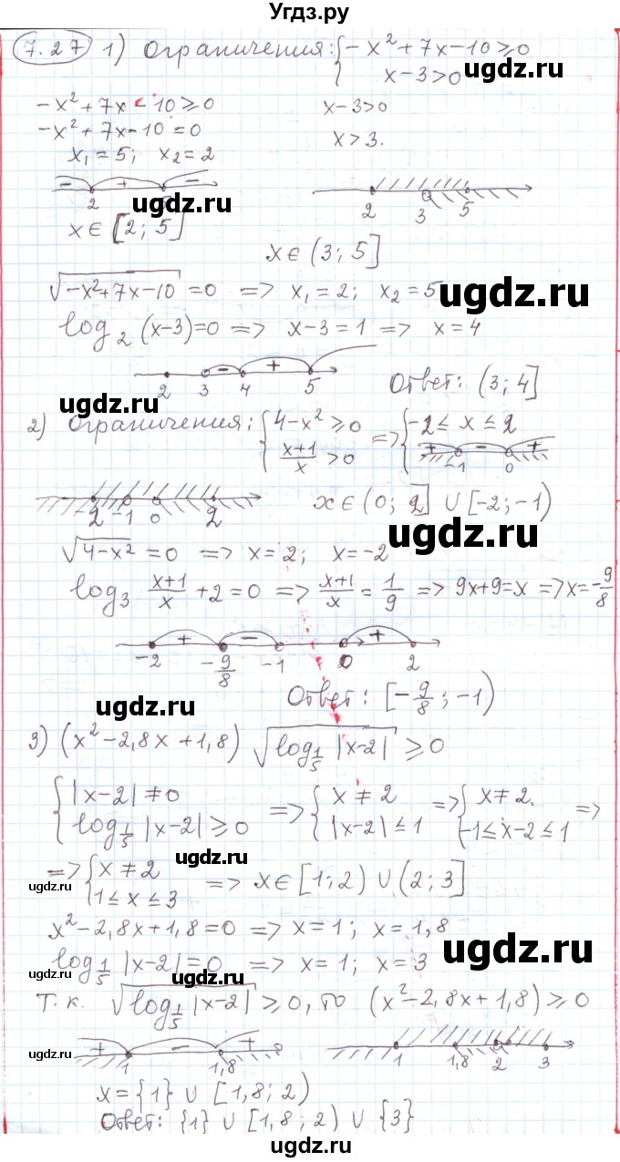 ГДЗ (Решебник) по алгебре 11 класс Мерзляк А.Г. / параграф 7 / 7.27