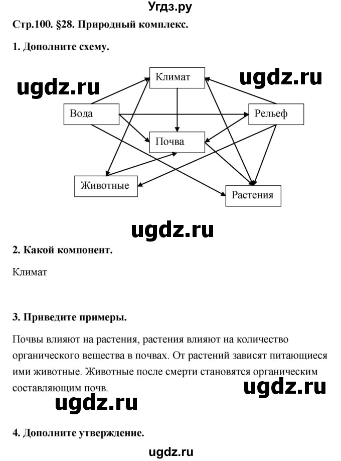 ГДЗ (Решебник) по географии 6 класс (тетрадь-практикум ) Болотникова Н.В. / параграф номер / 28