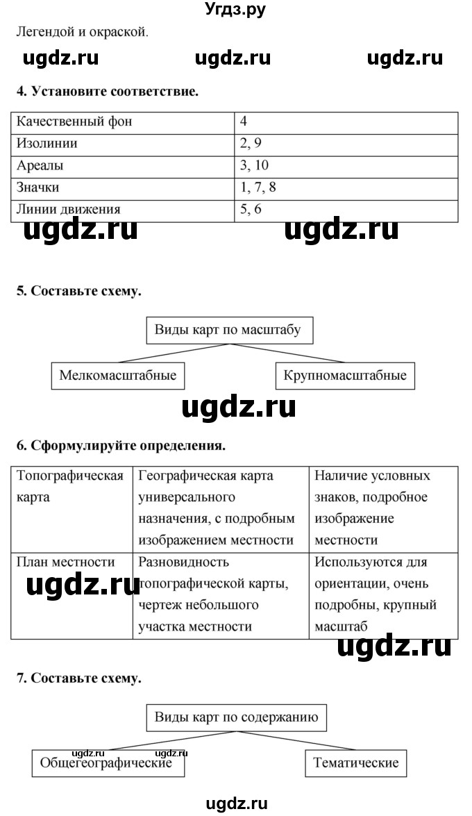 ГДЗ (Решебник) по географии 6 класс (тетрадь-практикум ) Болотникова Н.В. / параграф номер / 6(продолжение 2)