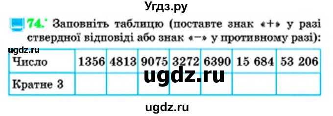 ГДЗ (Учебник) по математике 6 класс Мерзляк А.Г. / завдання номер / 74