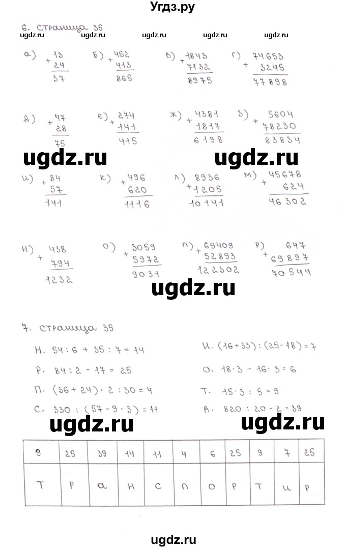 ГДЗ (Решебник) по математике 5 класс (рабочая тетрадь к учебнику Зубаревой) Ерина Т.М. / часть 1. страница / 35