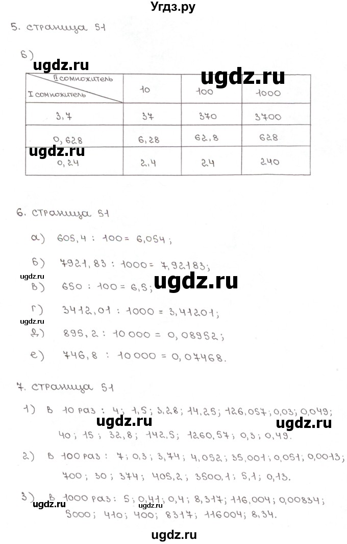 ГДЗ (Решебник) по математике 5 класс (рабочая тетрадь к учебнику Зубаревой) Ерина Т.М. / часть 2. страница / 51(продолжение 2)