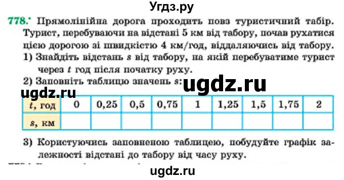 ГДЗ (Учебник) по алгебре 7 класс Мерзляк А.Г. / завдання номер / 778