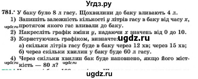 ГДЗ (Учебник) по алгебре 7 класс Мерзляк А.Г. / завдання номер / 781