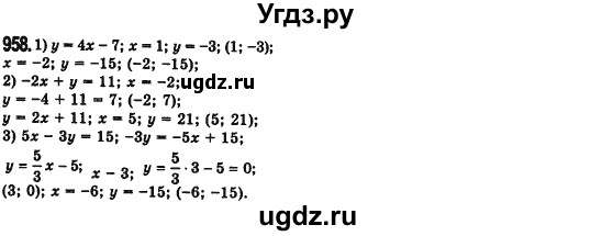 ГДЗ (Решебник №2) по алгебре 7 класс Мерзляк А.Г. / завдання номер / 958