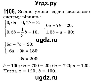 ГДЗ (Решебник №3) по алгебре 7 класс Мерзляк А.Г. / завдання номер / 1106