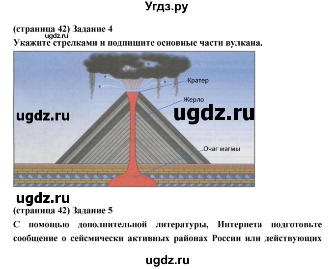 ГДЗ (Решебник) по естествознанию 5 класс (рабочая тетрадь) Плешаков А.А. / страница номер / 42