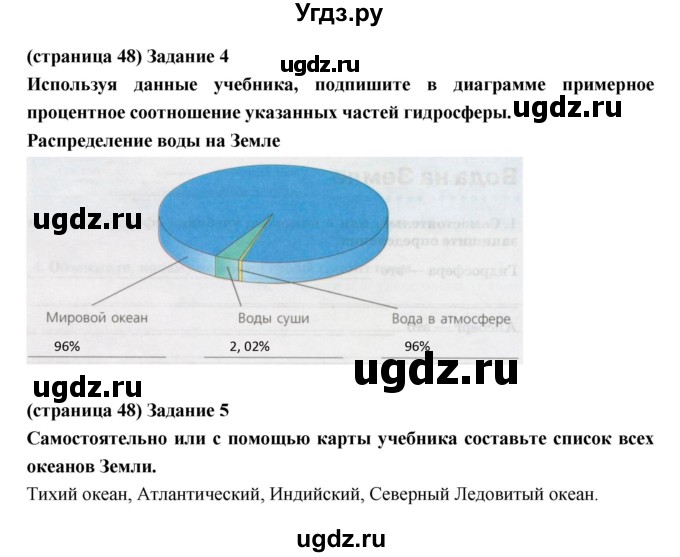 ГДЗ (Решебник) по естествознанию 5 класс (рабочая тетрадь) Плешаков А.А. / страница номер / 48