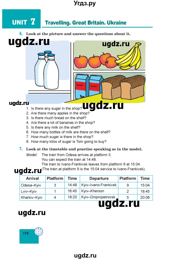 ГДЗ (Учебник) по английскому языку 7 класс Морська Л.И. / страница номер / 178