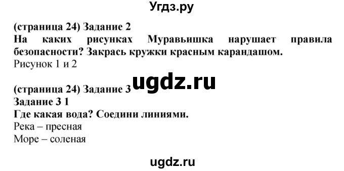 ГДЗ (Решебник) по окружающему миру 1 класс (проверочные работы) Плешаков А.А. / страница номер / 24