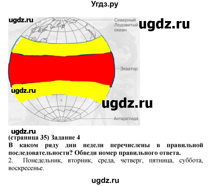 ГДЗ (Решебник) по окружающему миру 1 класс (проверочные работы) Плешаков А.А. / страница номер / 35(продолжение 2)