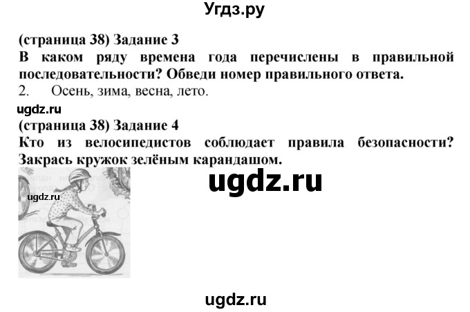 ГДЗ (Решебник) по окружающему миру 1 класс (проверочные работы) Плешаков А.А. / страница номер / 38