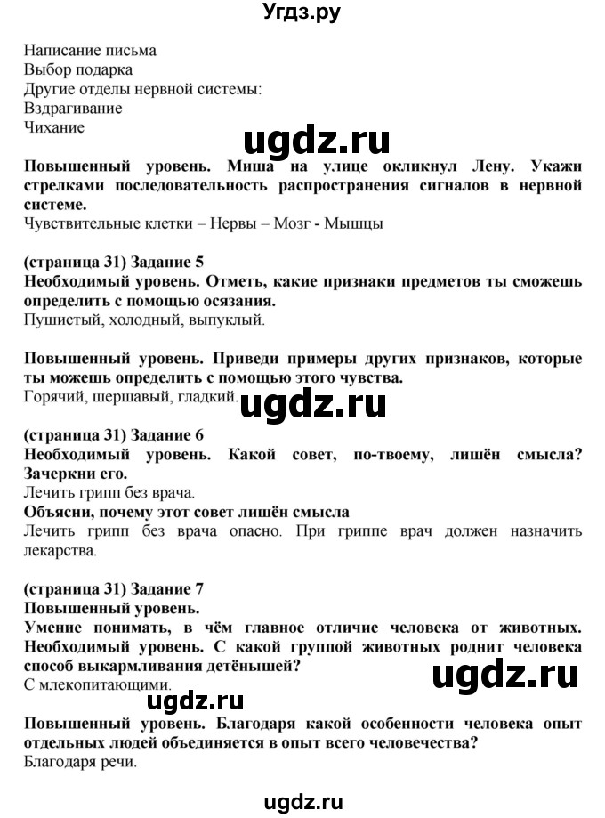 ГДЗ (Решебник ) по окружающему миру 4 класс (проверочные и контрольные работы) Вахрушев А.А. / часть 1. Страницы / 31(продолжение 2)