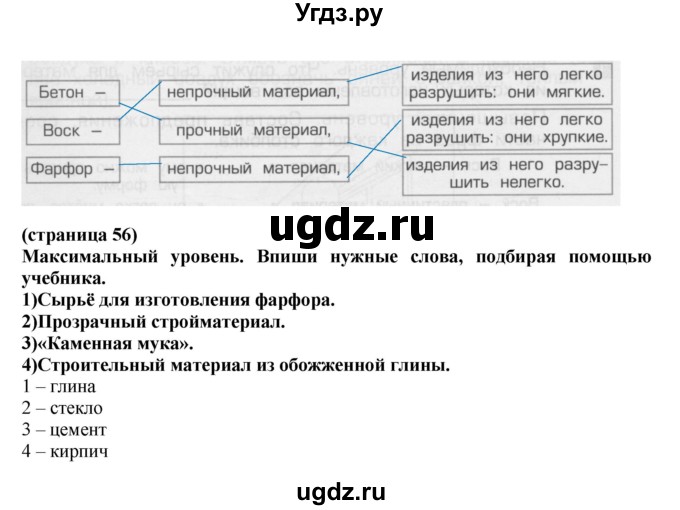 ГДЗ (Решебник ) по окружающему миру 4 класс (проверочные и контрольные работы) Вахрушев А.А. / часть 1. Страницы / 56(продолжение 2)