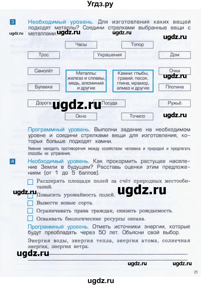 ГДЗ (Тетрадь) по окружающему миру 4 класс (проверочные и контрольные работы) Вахрушев А.А. / часть 1. Страницы / 25