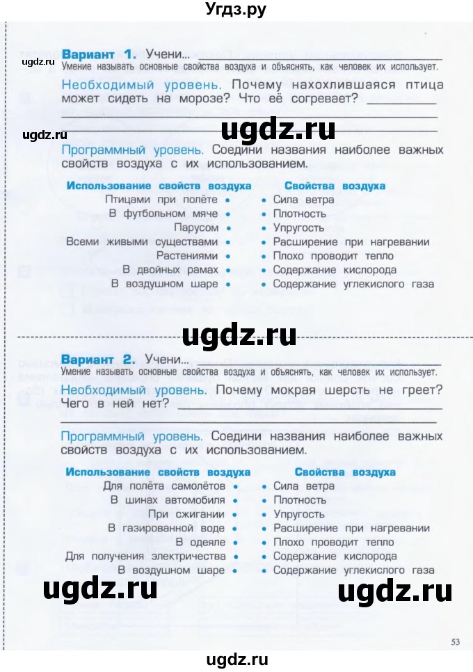 ГДЗ (Тетрадь) по окружающему миру 4 класс (проверочные и контрольные работы) Вахрушев А.А. / часть 1. Страницы / 53