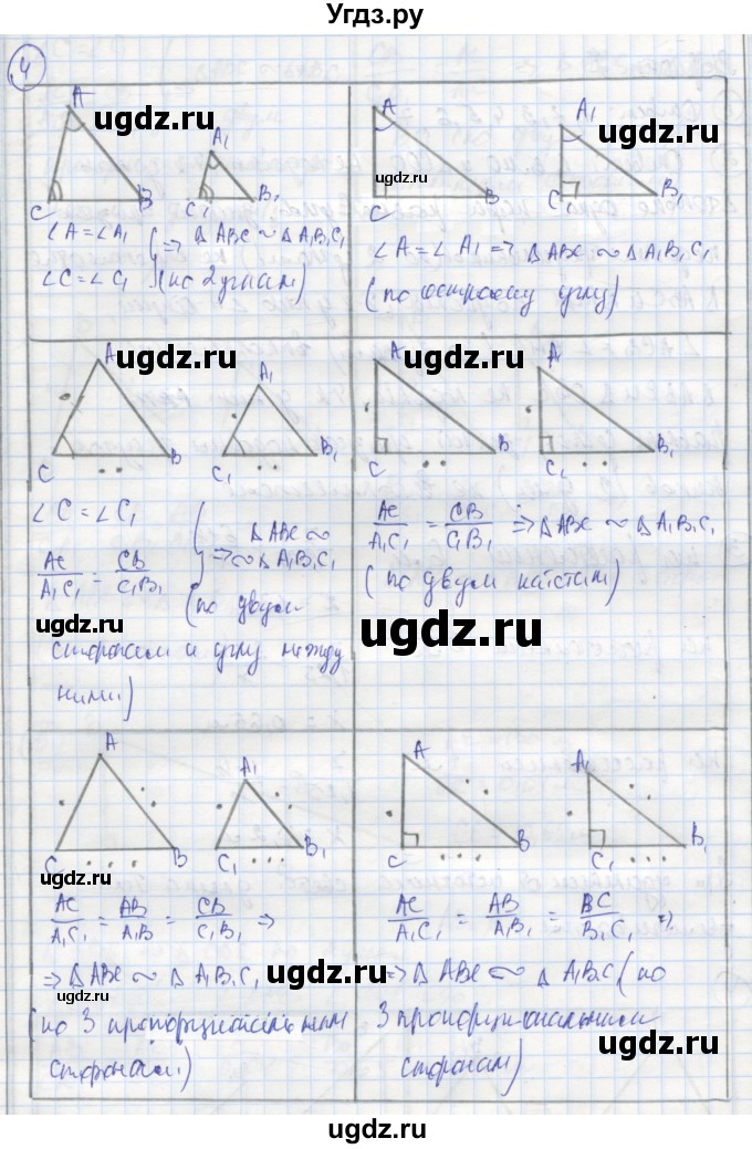 ГДЗ (Решебник) по геометрии 8 класс (рабочая тетрадь Универсальные учебные действия ) Глазков Ю.А. / страница номер / 36(продолжение 2)