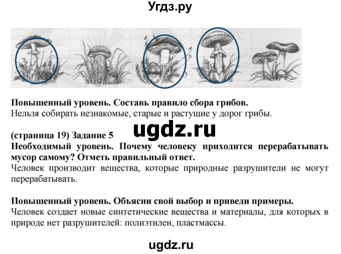 ГДЗ (Решебник) по окружающему миру 3 класс (проверочные и контрольные работы) Вахрушев А.А. / часть 1 (страница) / 19(продолжение 2)