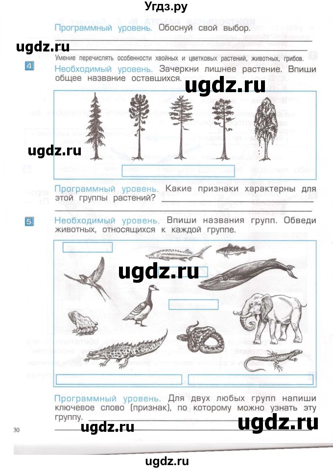 ГДЗ (Тетрадь) по окружающему миру 3 класс (проверочные и контрольные работы) Вахрушев А.А. / часть 1 (страница) / 30