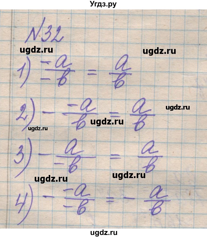 ГДЗ (Решебник №1) по алгебре 8 класс Мерзляк А.Г. / вправи номер / 32