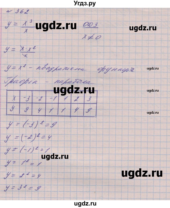ГДЗ (Решебник №1) по алгебре 8 класс Мерзляк А.Г. / вправи номер / 362