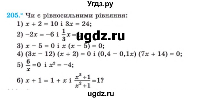 ГДЗ (Учебник) по алгебре 8 класс Мерзляк А.Г. / вправи номер / 205