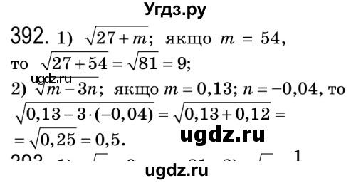 ГДЗ (Решебник №2) по алгебре 8 класс Мерзляк А.Г. / вправи номер / 392